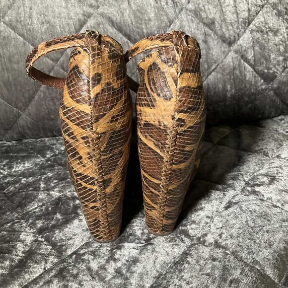 Jeffrey Campbell Audrey-Two Wedge Heels 9 Leather- Animal Print platform party - Picture 9 of 15